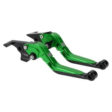 Imagem de Motoforti Alavancas de embreagem de freio longas curtas para Yamaha TMAX560 19-20 6 posições ajustáveis alavanca de freio do guidão da motocicleta liga de alumínio cabo verde extremidade preta