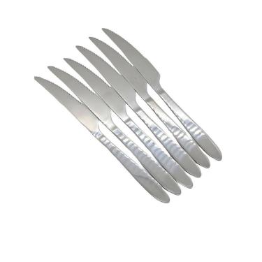 Imagem de Conjunto 6 Facas Para Mesa Em Aço Inox Sofisticado 22 cm