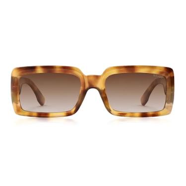 Imagem de SOJOS Óculos de sol polarizados retangulares retrô modernos masculinos anos 90 vintage quadrado feminino SJ2388, Lente de classificação marrom com armação de tartaruga amarela, 56-20-140