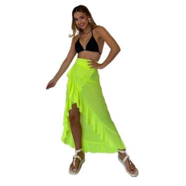 Imagem de Saida de praia canga pareô longa - DE UMA MARIA PARA OUTRA, Amarelo ne