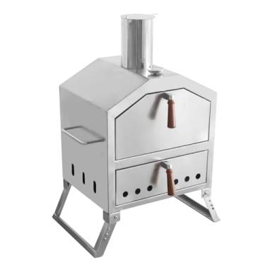 Imagem de Forno de pizza portátil para uso ao ar livre, aço inoxidável, para churrasco, jardim, quintal, acampamento, festa, cozinhar