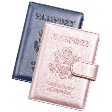 Imagem de Herain Suporte de passaporte, capa de passaporte, carteira de passaporte, para homens e mulheres, capa de passaporte, protetor de livro de passaporte, combo de porta-cartão de passaporte e vacina