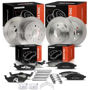 Imagem de A-Premium Rotores de freio a disco ventilado dianteiro e traseiro + kit de pastilhas de cerâmica compatível com modelos selecionados Ford e Lincoln - F-150 F150 2004-2008, Mark LT 2006-2008, conjunto