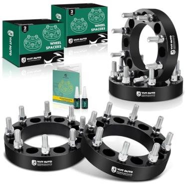 Imagem de YHTAUTO Adaptadores de roda 8 x 6,5 a 8 x 180 3,8 cm serve para Chevy GMC, Silverado 1500 2500 3500 HD 1999-2010, Sierra, C/K, Suburban, Savana, Express, espaçadores de pneu de 8 terminais c/ M14 x
