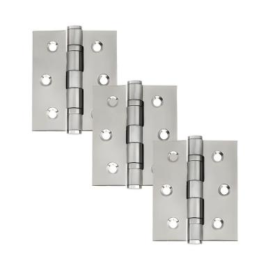 Imagem de Dobradiça Para Porta Haga 3.1/2 Com Rolamento Embutir 60kg Inox 304 Com 3 Peças