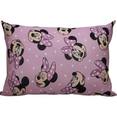 Imagem de Fronha Portallar Malha Disney Estampada Big Minnie 48cmx68cm Rosa