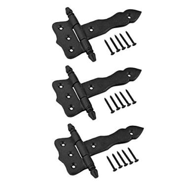 Imagem de Renovators Supply Dobradiças de porta de galpão - Dobradiças decorativas - Dobradiças de armário antigas - Dobradiças de armário rústicas - Dobradiças decorativas pequenas - Dobradiças de porta de