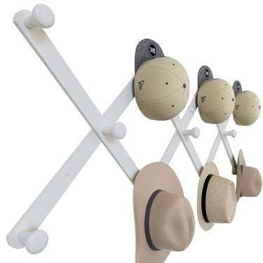 Imagem de SKOLOO Suporte de parede de madeira, gancho de parede sanfonado grande, ganchos de chapéu modernos e expansíveis para parede, chapéu, bolsa, cachecol e cabideiro versáteis para casa, escritório e