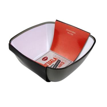 Imagem de Tigela Plástico 600ml Pote Bowl Quadrado Pestiscos Sobremesa MARROM - 