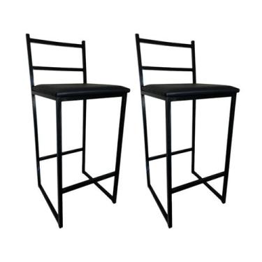 Imagem de Kit 2 Banqueta Industrial área externa balcão cozinha Alta Lisboa Asse