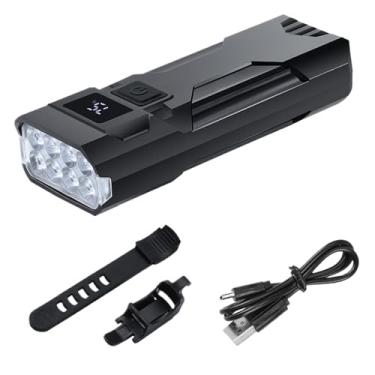 Imagem de Lanterna Para Bicicleta,Buzina Com 8 LEDs Para Bicicleta | Display Digital Impermeável USB Para Segurança Em Scooter Aviso Infantil Bicicleta Triciclo