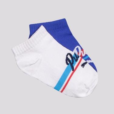 Imagem de Kit Meia Puma Sapatilha 2 Pares Infantil Branca e Azul, 29-34