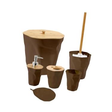 Imagem de Bothyi Acessórios para banheiro Cesto de lixo 6 peças elegante presente decorativo para inauguração de casa para porta-escovas de dentes copo para, CafÉ
