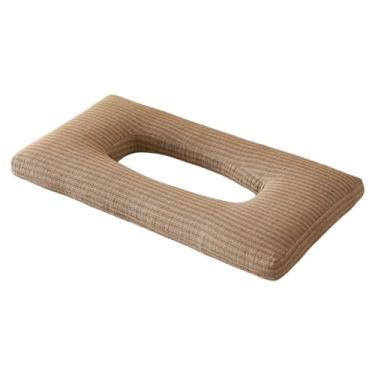 Imagem de WeiLaiKeQi Travesseiro de dormir lateral, protetor auricular, suporte cervical macio para protetores auriculares, roupa de cama para aeronaves, 18,11 polegadas x, CafÉ