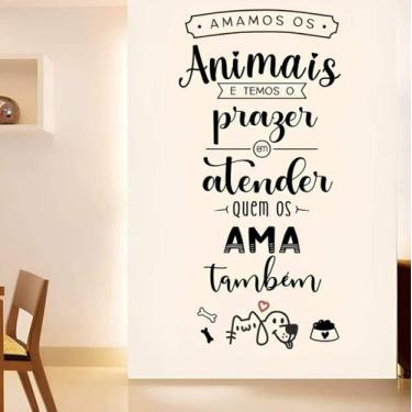 Imagem de Adesivo De Parede Amamos Os Animais - Lojinha Da Luc Adesivos