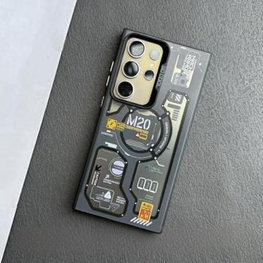 Imagem de MVVKKY para Samsung S24 Plus Luxury Circuit Board Phone Case Pc Plating Cover (para Samsung S24 Plus/Preto M20JX)