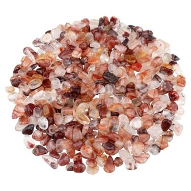 Imagem de 400 g Seixos de quartzo triturado, cascalho para aquário, pedras suculentas, enchimento de vaso decorativo, pedras naturais, polidas, volumosas, pedras de cristal