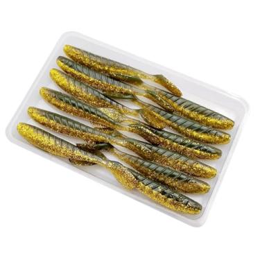 Imagem de Iscas macias, 12 peças isca de pesca artificial para robalo, truta, água salgada, água doce