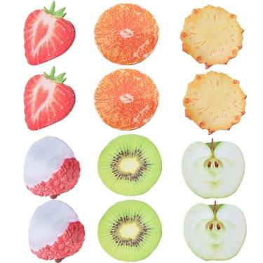 Imagem de Teadokly 12 peças de notas adesivas engraçadas em forma de fruta, bloco de notas adesivas de morango, notas adesivas de maçã, notas adesivas laranja para escritório, artigos de papelaria escolar