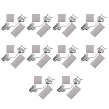 Imagem de Yibuy 10 peças de clipe de partitura de trompete com clipe de partitura de lira, suporte de grampo de metal para trompete/clipe de música de palma