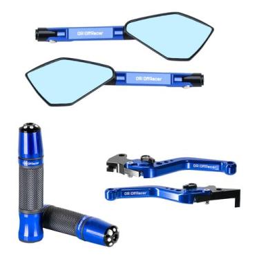 Imagem de Kit Manete Manopla Retrovisor Cb 300 Cbx Twister Strada 200 (Azul)