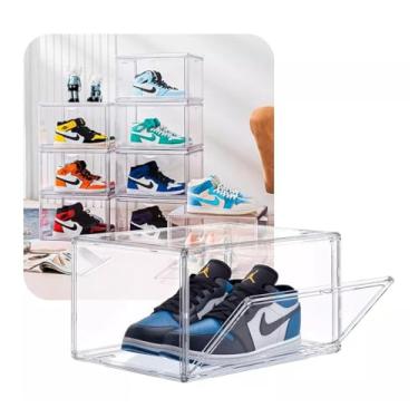Imagem de 12 Caixa Organizadora Para Tenis Sneaker Box Transparente Feito de Acrílico Empilhável