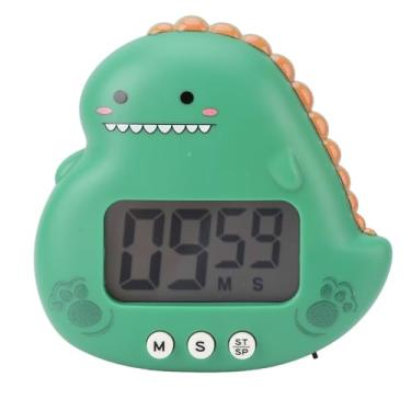 Imagem de Timer para crianças de dinossauro fofo LCD LCD Exibir Alarme alto Timer de cozinha digital Timer de contagem regressiva para a aula Estudos em casa Cooking (Verde)