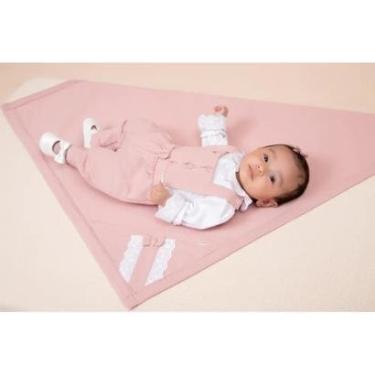 Imagem de Saída Maternidade Jardineira Luxo Bebê Menina Paraiso 17768-Feminino