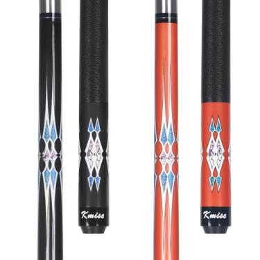 Imagem de Kmise Conjunto de bastões de bilhar - bastão de taco de sinuca de 147 cm, taco de bilhar profissional de bordo canadense, bastões de sinuca para adultos, 20 600 ml, preto, laranja, bastão de bilhar