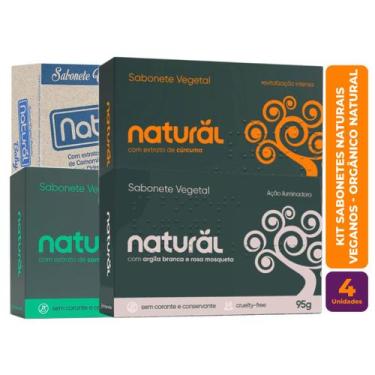 Imagem de Kit c/ 4 Sabonetes Naturais - Camomila, Curcuma, Baby, Argila Rosa Mos