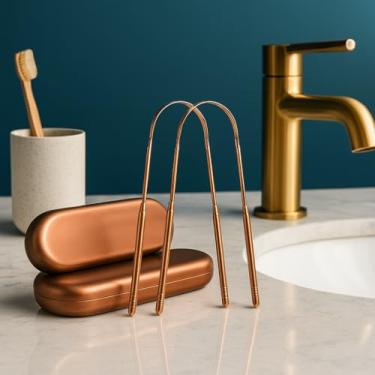 Imagem de Kit Ayurveda com 2 Raspadores de Língua, Halito Fresco Antibacteriano Limpador + 2 Estojos de Proteção