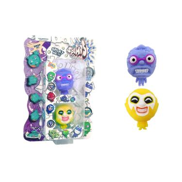 Imagem de 2 Bonecos Homem Lilás E Palhaço Amarelo - Splats Head Mini