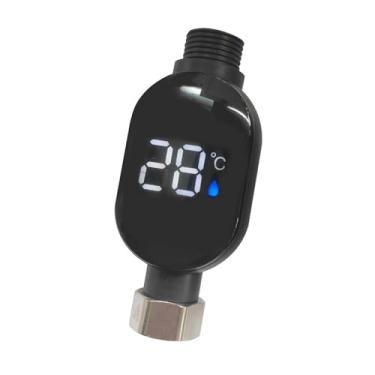 Imagem de Ｂｅｓｇａ Termômetro de chuveiro LED com display digital à prova d'água, medidor de temperatura e fluxo de água para banheira, cozinha e banheiro