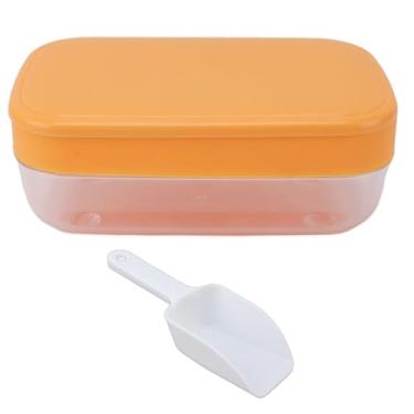 Imagem de Round Ice Cube Cube Molde Reutilizável Fácil Liberação Fácil Bandeja de Cubo de Silicone com tampas empilháveis Para coquetéis de café pp pp de coquetéis 460g (Laranja com várias camadas)
