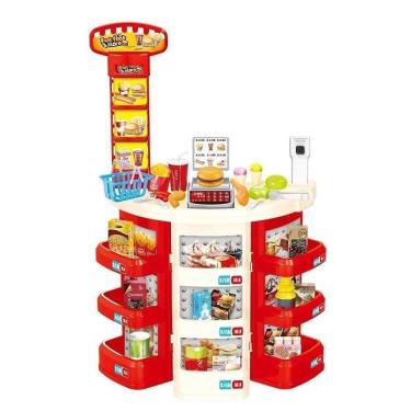 Imagem de Kit Supermercado Infantil Importway Com Carrinho BW101C