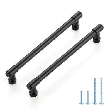 Imagem de JOY DECOR Pacote com 20 puxadores de armário pretos foscos de 16 a 1/10 cm, puxadores modernos para gavetas, ferragens de armário de cozinha para maçanetas de porta de armário