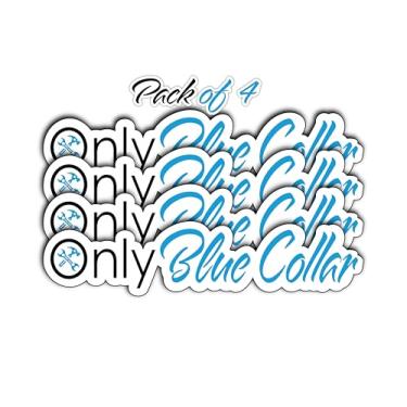 Imagem de THATS IT - Apenas adesivo de colarinho azul - Decalque de vinil para laptop e iPad - Adesivo impermeável para garrafa de água - Interior e externo para caixa de ferramentas de soldador e capacete