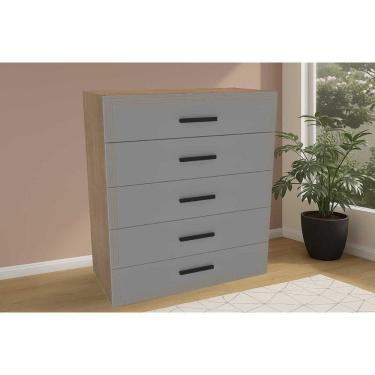 Imagem de Cômoda De Quarto Valência C- 5 Gavetas Freijo-cinza - Politorno