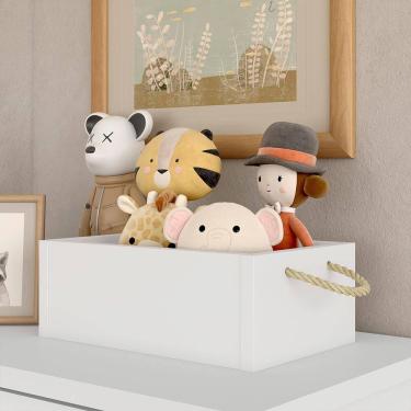 Imagem de Caixa Organizadora Multiuso Joy 35,6x13 Com Alça Rústica Branco - Ma