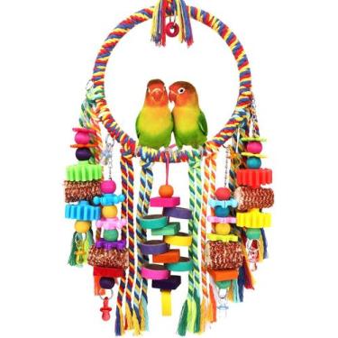 Imagem de Bird Toy YIXUND Bird Rope Ring Swing Perch para pássaros pequenos
