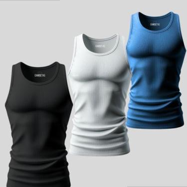 Imagem de Kit 3 Camisa Regata Masculina Dry Academia Treino Térmica Uv - Labela 