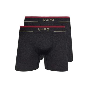 Imagem de Kit com 2 Cuecas Boxer Lupo 17800-001 Plus Size, Preto, XXXG
