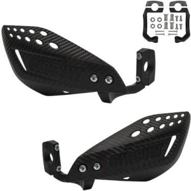 Imagem de Protetor De Mão Circuit Vector Carbon Moto Universal Par, Preto