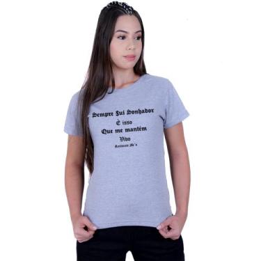 Imagem de Camiseta Baby Look Feminina Racionais Mcs Sonhador - Lafre, Cinza, M