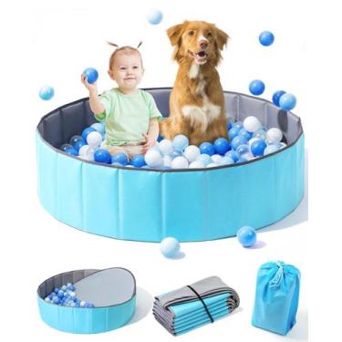 Imagem de Ball Pit Hikiddy Large para crianças pequenas com tapete pop-up azul