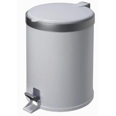 Imagem de Lixeira Com Pedal Cesto Lixo Banheiro 5L Cozinha Escritório Branco - V