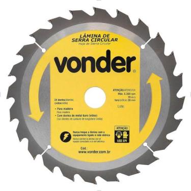Imagem de Lâmina de Serra Circular com Vídea 250x30mm 24 dentes Vonder