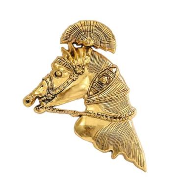 Imagem de Broche de cavalo de cavalo vintage para mulheres e homens broches de armadura de pônei texturizado de metal broches de lapela retrô do zodíaco ano de nascimento acessórios de vestido de aniversário de