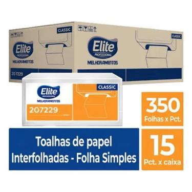 Imagem de Caixa com 15 Fardos de Toalha de Papel Interfolhado Elite Classic  Fol