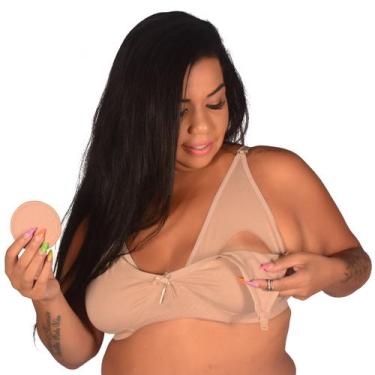 Imagem de Sutiã de Amamentação PLUS SIZE Reforçado Algodão sem Bojo Soutien Pós 